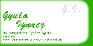gyula ignacz business card