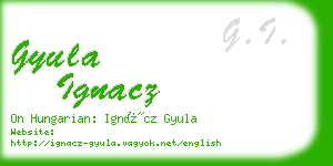 gyula ignacz business card